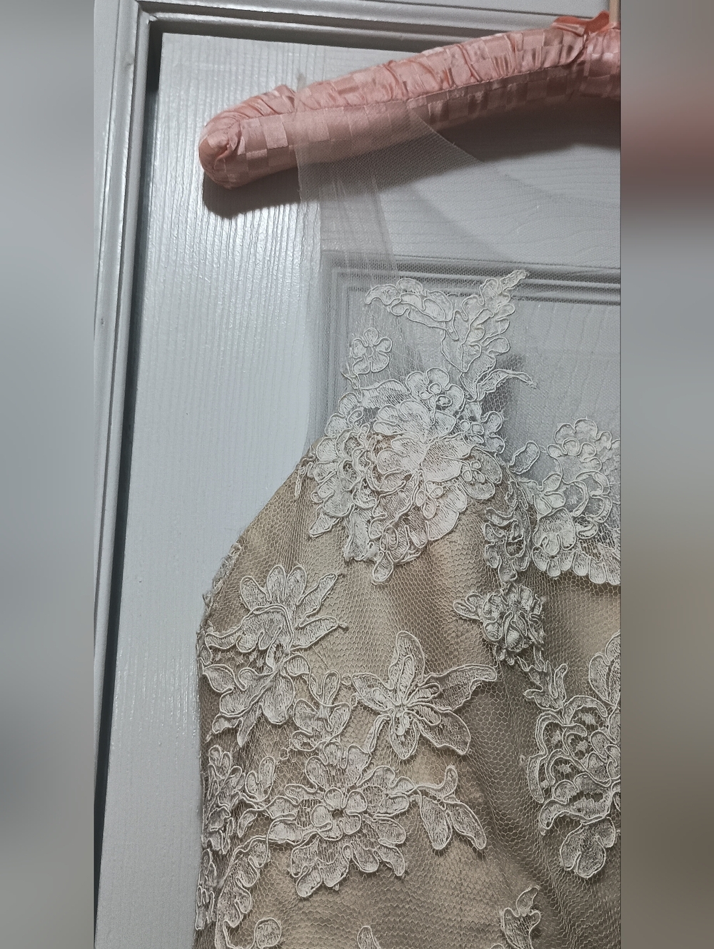 Amsale Ryan Teal Length Ivory Lace  Pleated Aline Formal Dress 12 - Picture 12 of 16